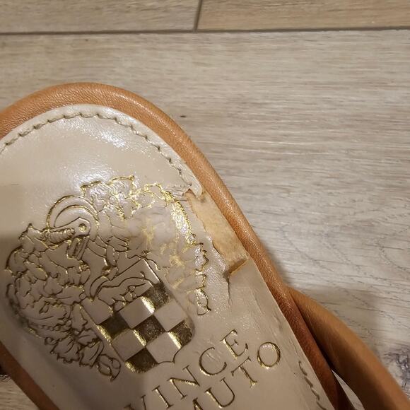 Vince Camuto Patrest Cognac Leather Mule Heels Size 6.5 - Picture 7 of 9